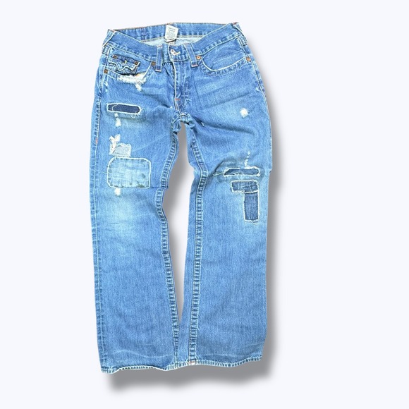 TRUE RELIGION grunge flare jeans Y2K 00s True Religion Joey